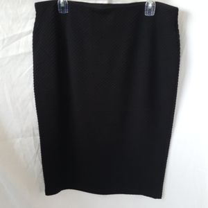 Women's all black skirt with a raised pattern- xl